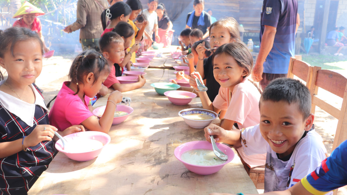 Children at school receive a meal