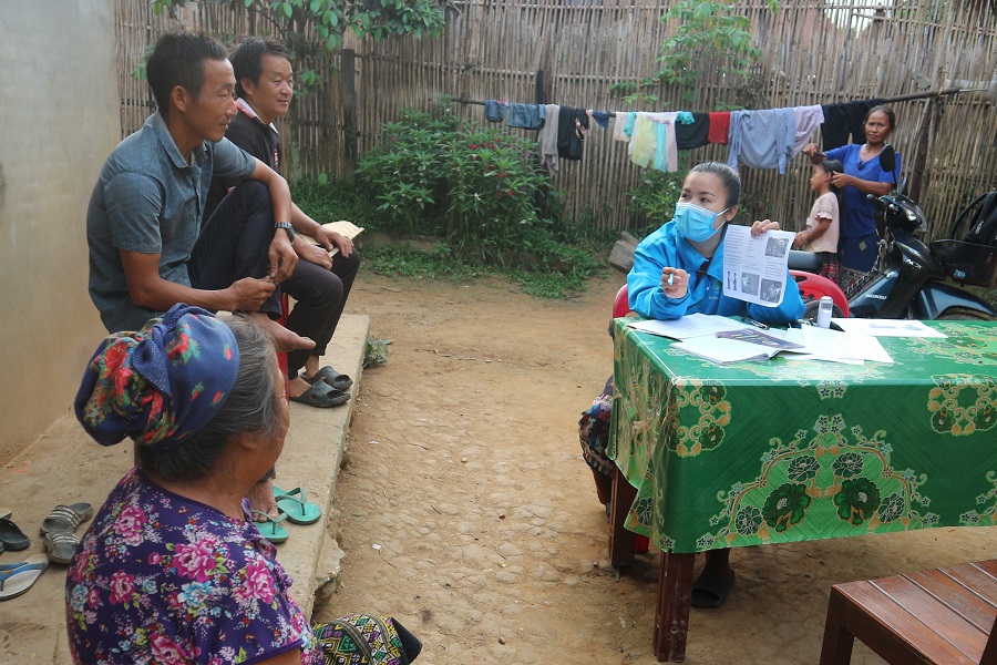 HPP Laos Field Officers are screening villagers for TB symptoms and raise their awareness of the disease at the same time